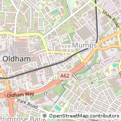 Map of Oldham, Lancashire