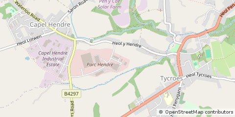 Map of Ammanford, Carmarthenshire