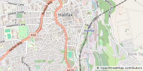 Map of Halifax, West Yorkshire