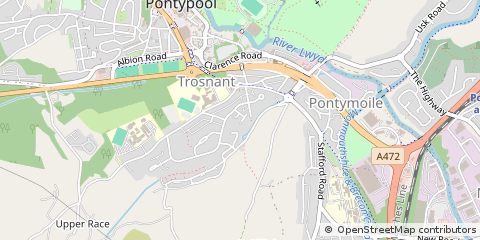 Map of Pontypool, Torfaen