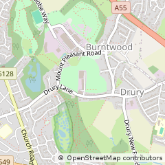 Map of Drury Lane, Buckley, Flintshire
