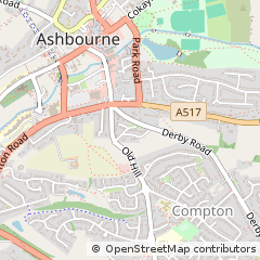 Map of Ashbourne, Derbyshire