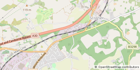 Map of Redruth, Cornwall