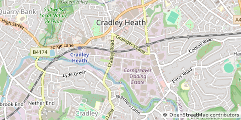 Map of Cradley Heath, West Midlands
