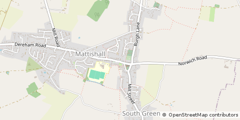 Map of Dereham, Norfolk