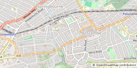 Map of Bournemouth, Dorset