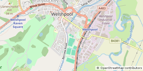 Map of Welshpool, Powys
