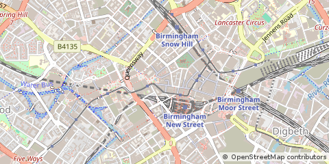 Map of Birmingham, West Midlands