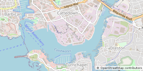 Map of Plymouth, Devon