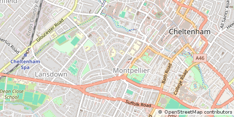 Map of Cheltenham, Gloucestershire