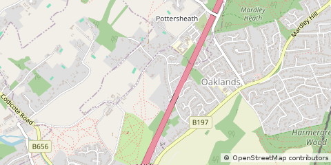Map of Welwyn, Hertfordshire