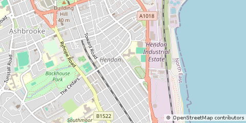 Map of Sunderland, Tyne and Wear