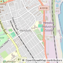 Map of Sunderland, Tyne and Wear