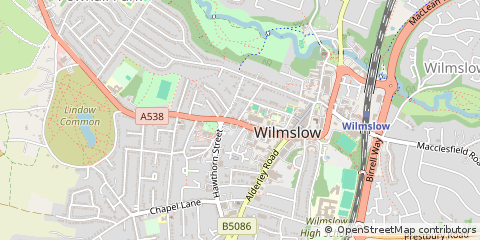 Map of Wilmslow, Cheshire
