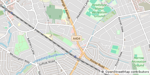 Map of Harrow, Middlesex