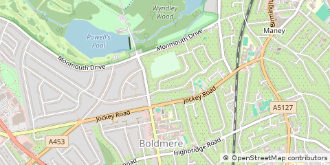 Map of Sutton Coldfield, West Midlands