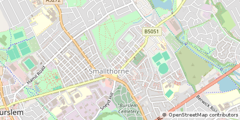 Map of Smallthorne, Stoke on Trent