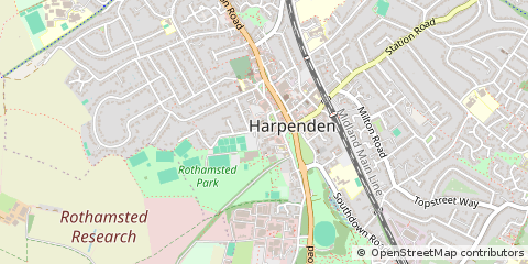 Map of Harpenden, Hertfordshire