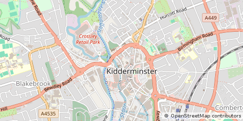 Map of Kidderminster, Worcestershire