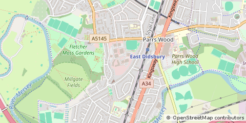 Map of Didsbury, Manchester