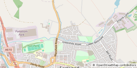 Map of Eastwood, Nottingham