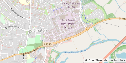 Map of Bedford, Bedfordshire