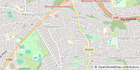 Map of Plymouth, Devon