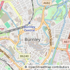 Map of Burnley, Lancashire