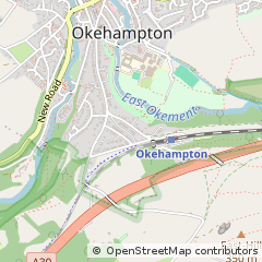 Map of Okehampton, Devon