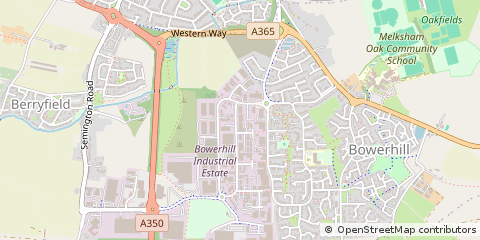 Map of Melksham, Wilts
