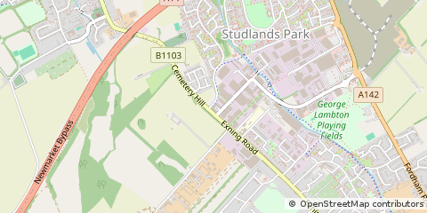 Map of Newmarket, Suffolk