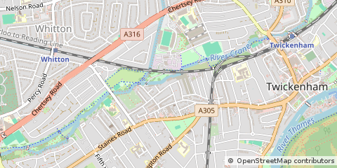 Map of Twickenham, Middlesex