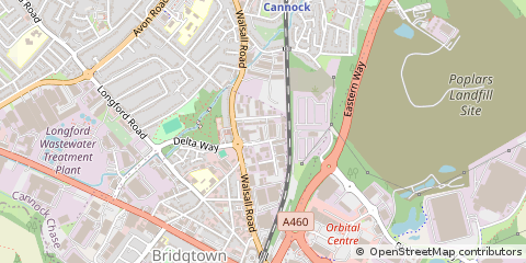 Map of Cannock, Staffordshire