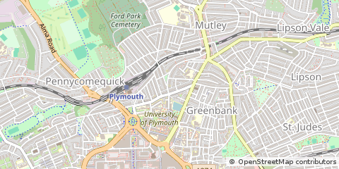 Map of Plymouth, Devon