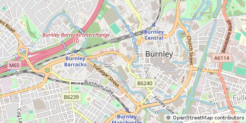 Map of Burnley, Lancashire