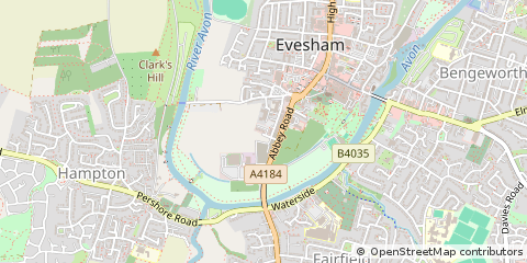 Map of Evesham, Worcestershire