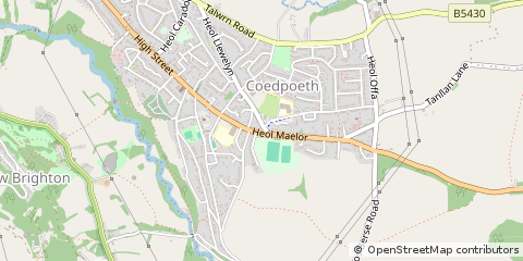 Map of Coedpoeth, Wrexham