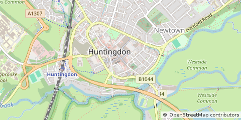 Map of Huntingdon, Cambridgeshire