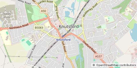 Map of Knutsford, Cheshire