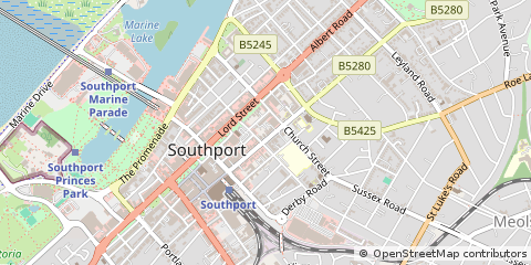 Map of Southport, Merseyside