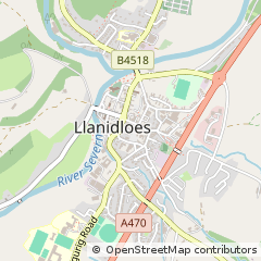 Map of Llanidloes, Powys