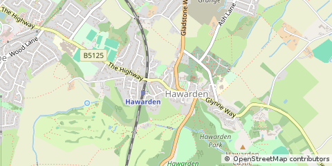 Map of Hawarden, Flintshire