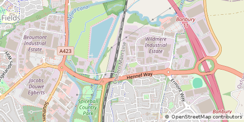 Map of Banbury, Oxfordshire