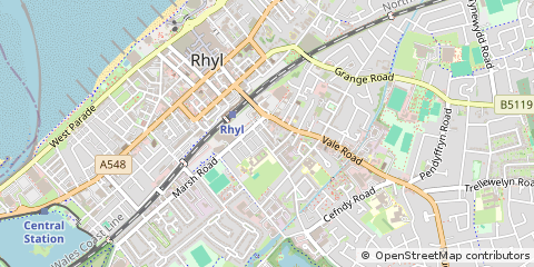 Map of Rhyl, Denbighshire