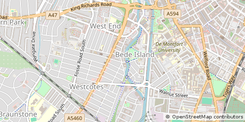 Map of Leicester, Leicestershire