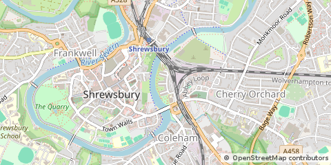 Map of Abbey Foregate, Shrewsbury