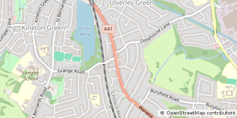 Map of Solihull, West Midlands