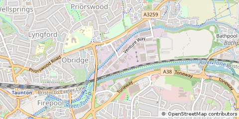 Map of Taunton, Somerset