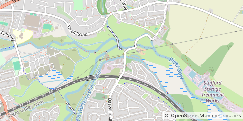 Map of Baswich, Stafford