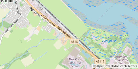 Map of Flint, Flintshire